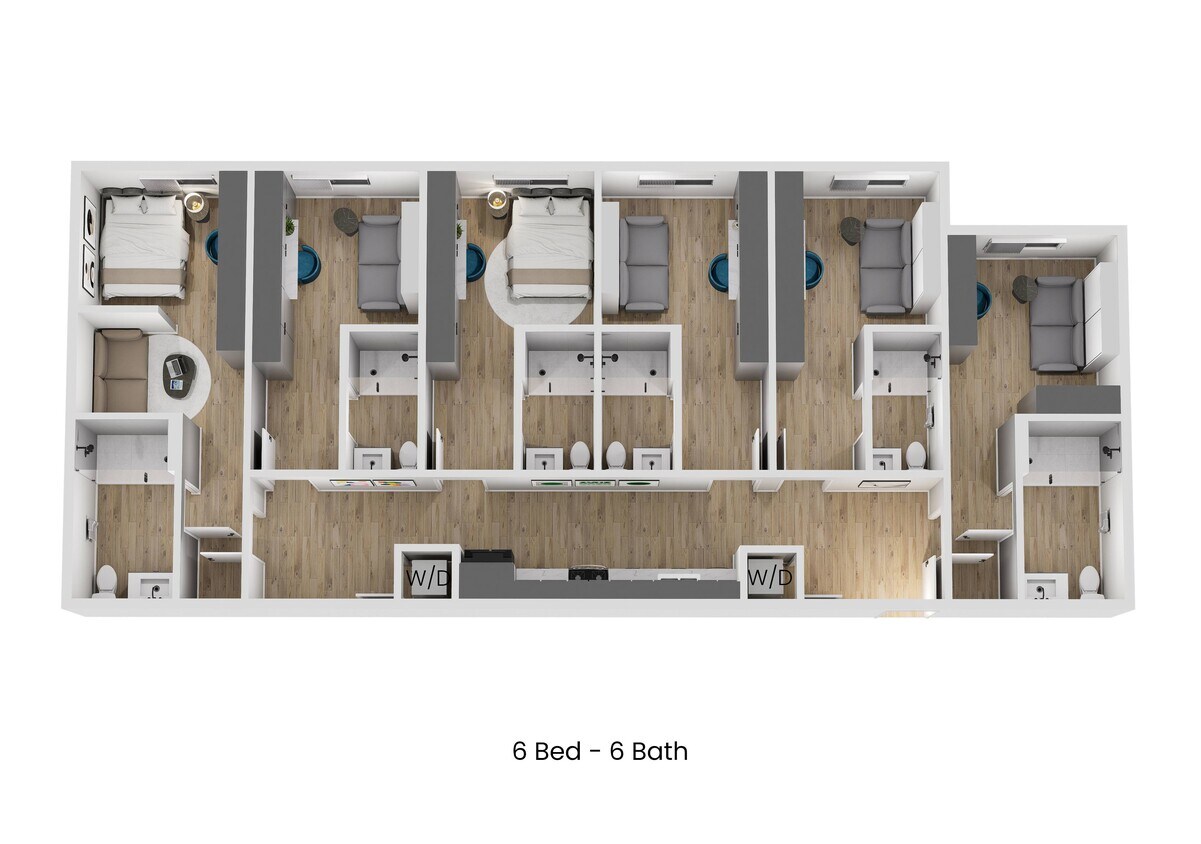 Floor Plan - Plan F - Private Suite in a 6 Bed / 6 Bath Apar...