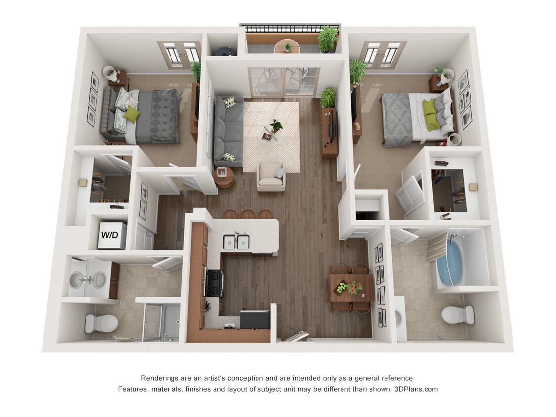 Floor Plan - 2 Bed 2 Bath