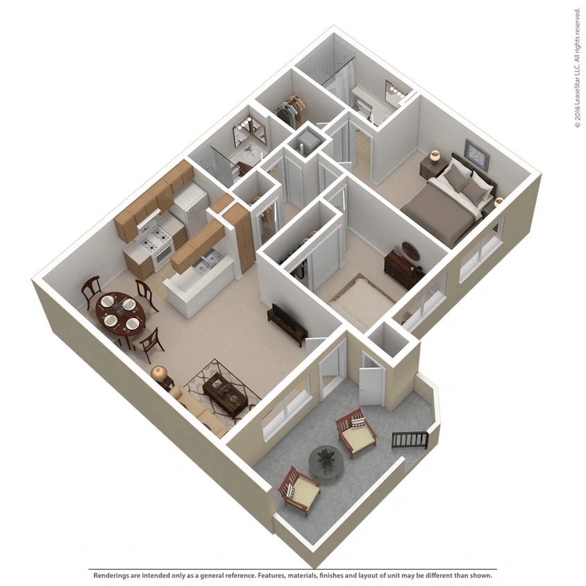 Floor Plan - 2 Bed 2 Bath (D) - Affordable