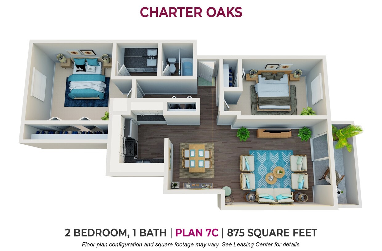 Floor Plan - Two Bedroom Plan 7C