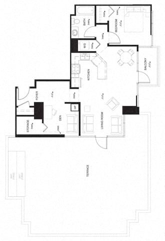 Floor Plan - 1Z Den w Terrace Renovation 3