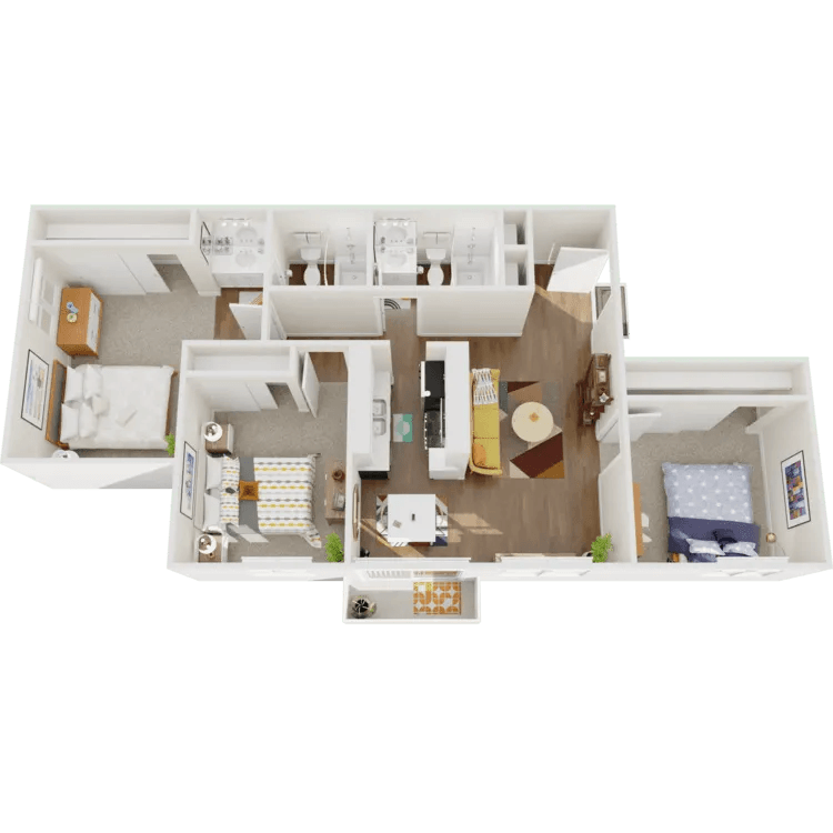 Floor Plan - 3 Bedroom 2 Bathroom