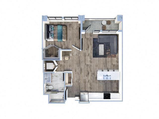 Floor Plan - 1Bed/1Bath-B6