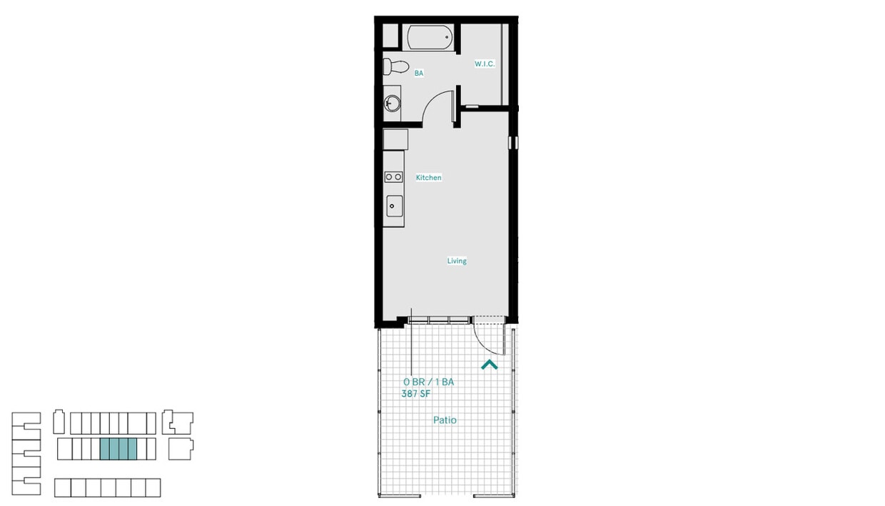 Floor Plan - Studio Furnished Garden Unit