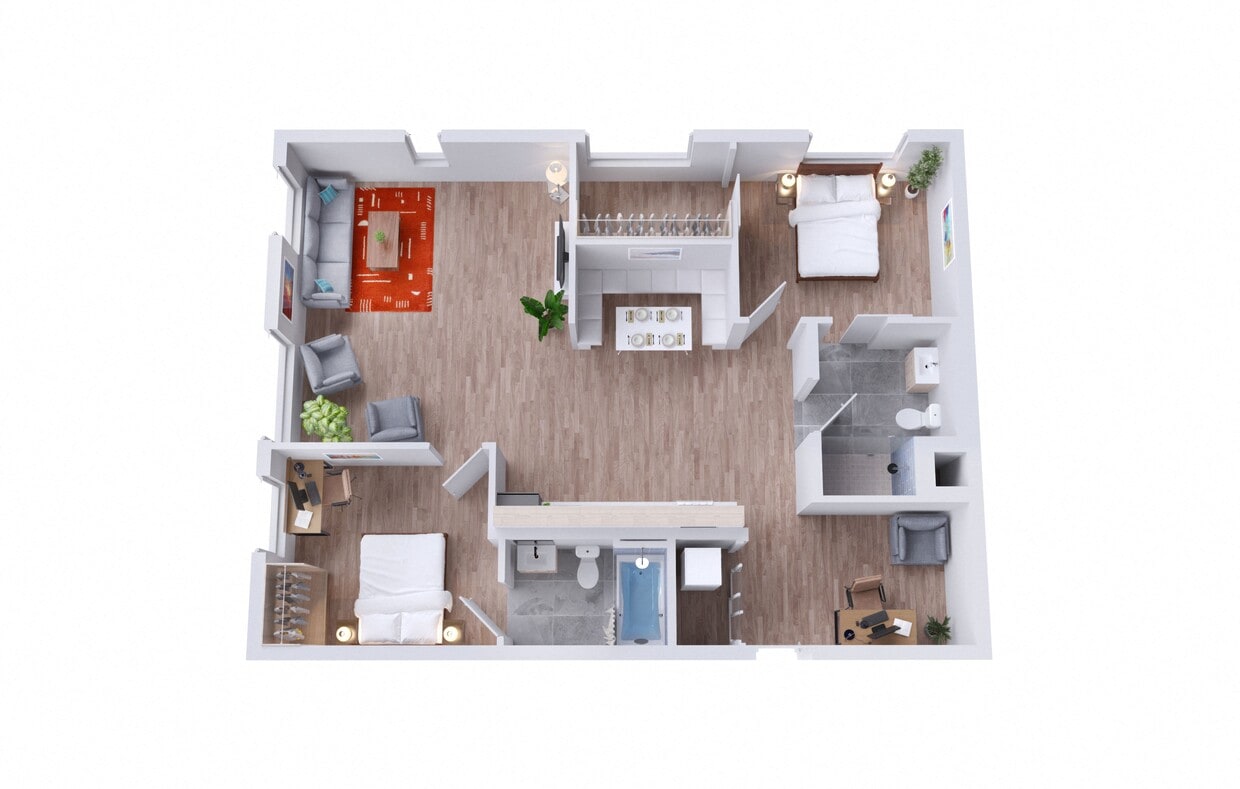 Floor Plan - 4A - Two Bedrooms