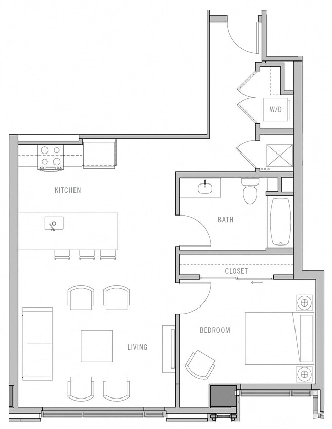 Floor Plan - 1 Bed-1 Bath-A2