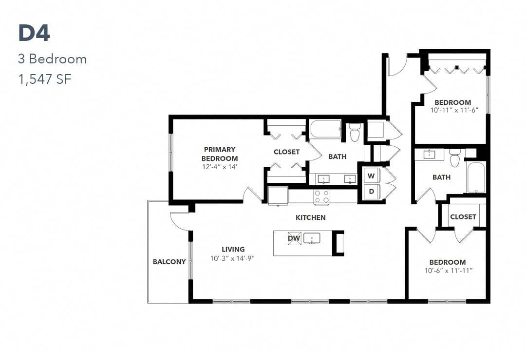 Floor Plan - Three Bedroom D4