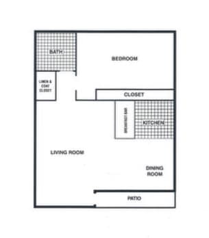 1BR/1BA - 1 Bedroom 1 Bathroom