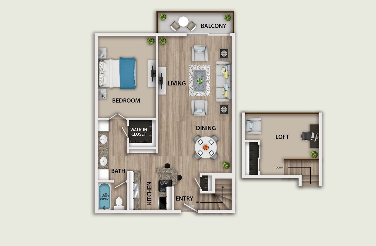 Floor Plan - 1 Bedroom A Plus Loft 