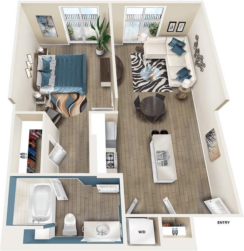 Floor Plan - 1 Bedroom