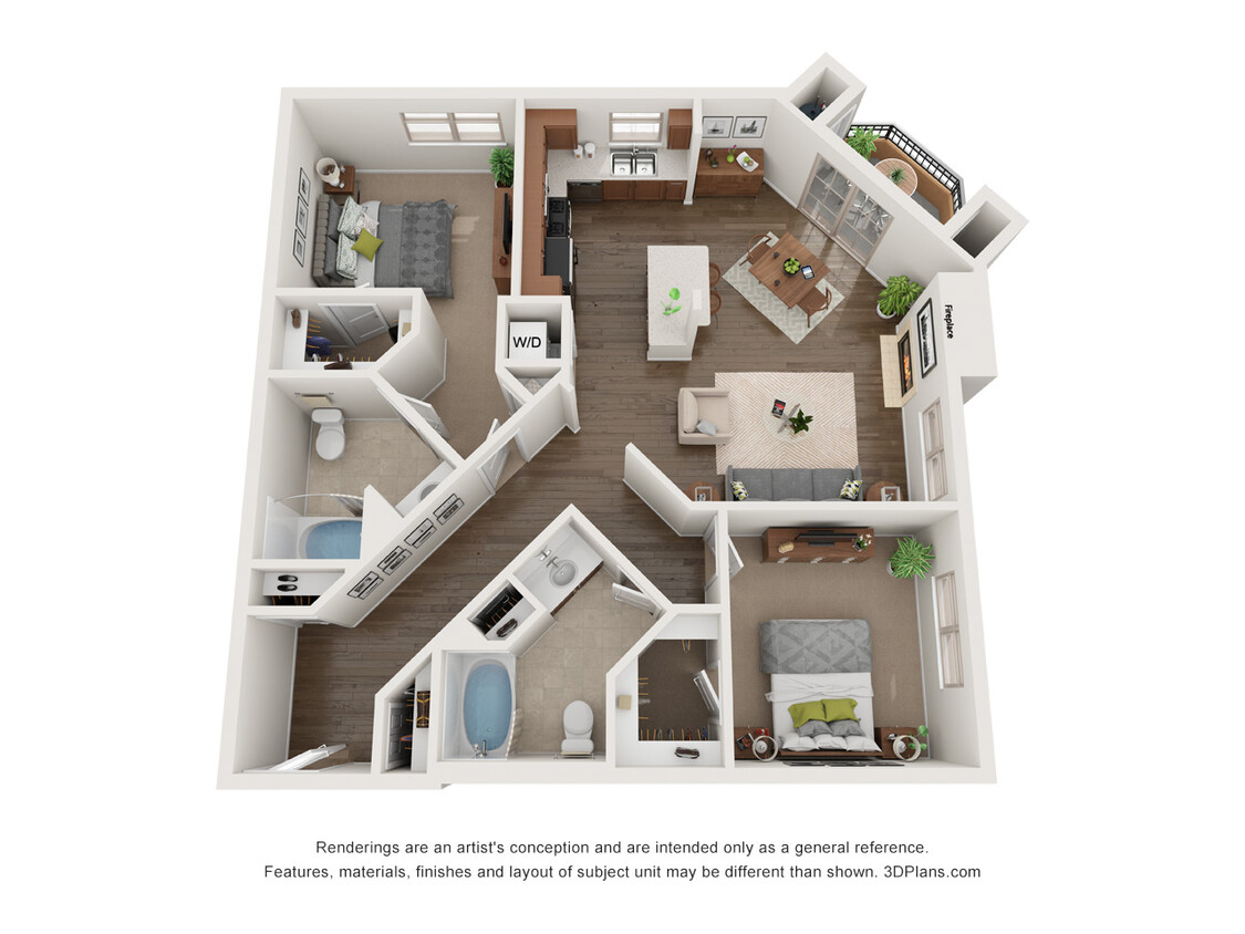 Floor Plan - 2 Bed, 2 Bath