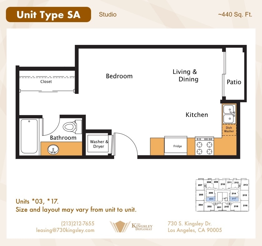 Floor Plan - studio No parking