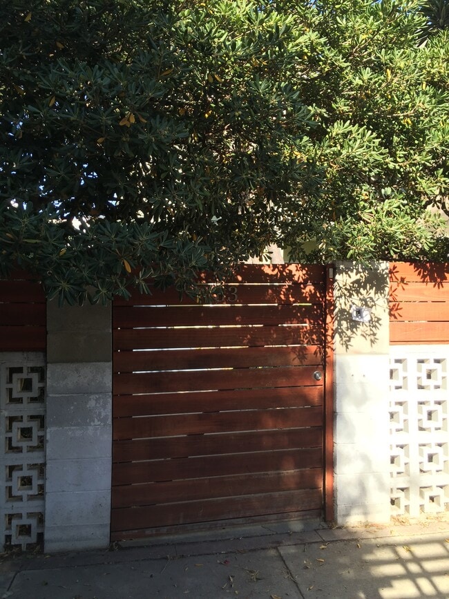 Entrance to front yard garden from walk street - 33 Paloma Ave Unit #1