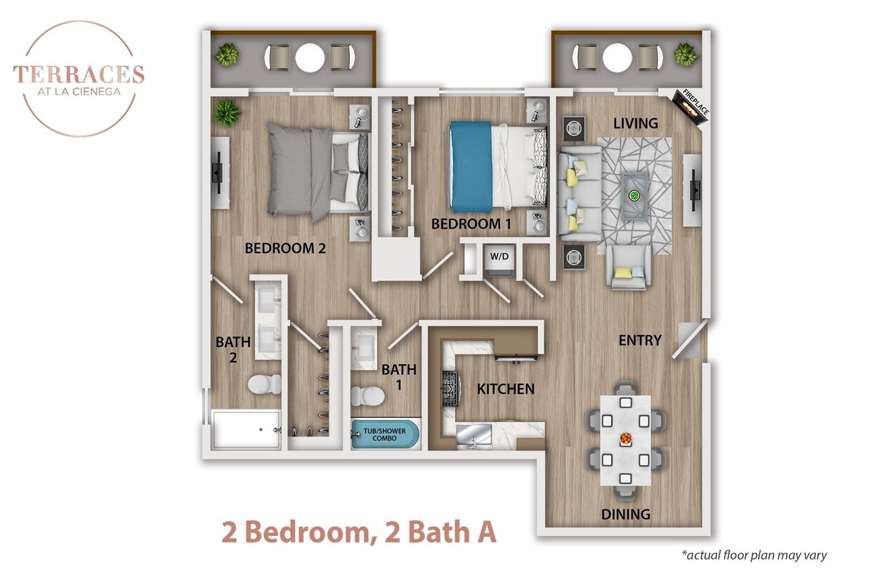 Floor Plan - 2 Bedroom, 2 Bath