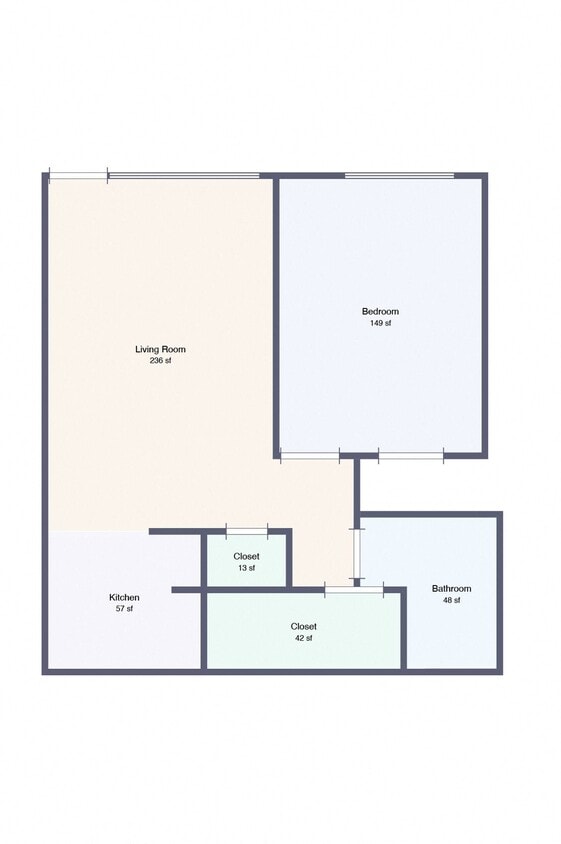 Floor Plan - 1 bed 1 bath