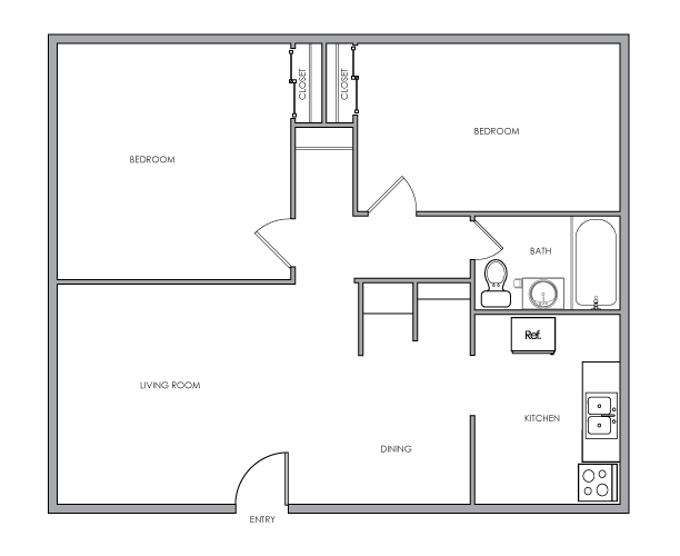 Two Bed One Bath - 2x1 Bungalow