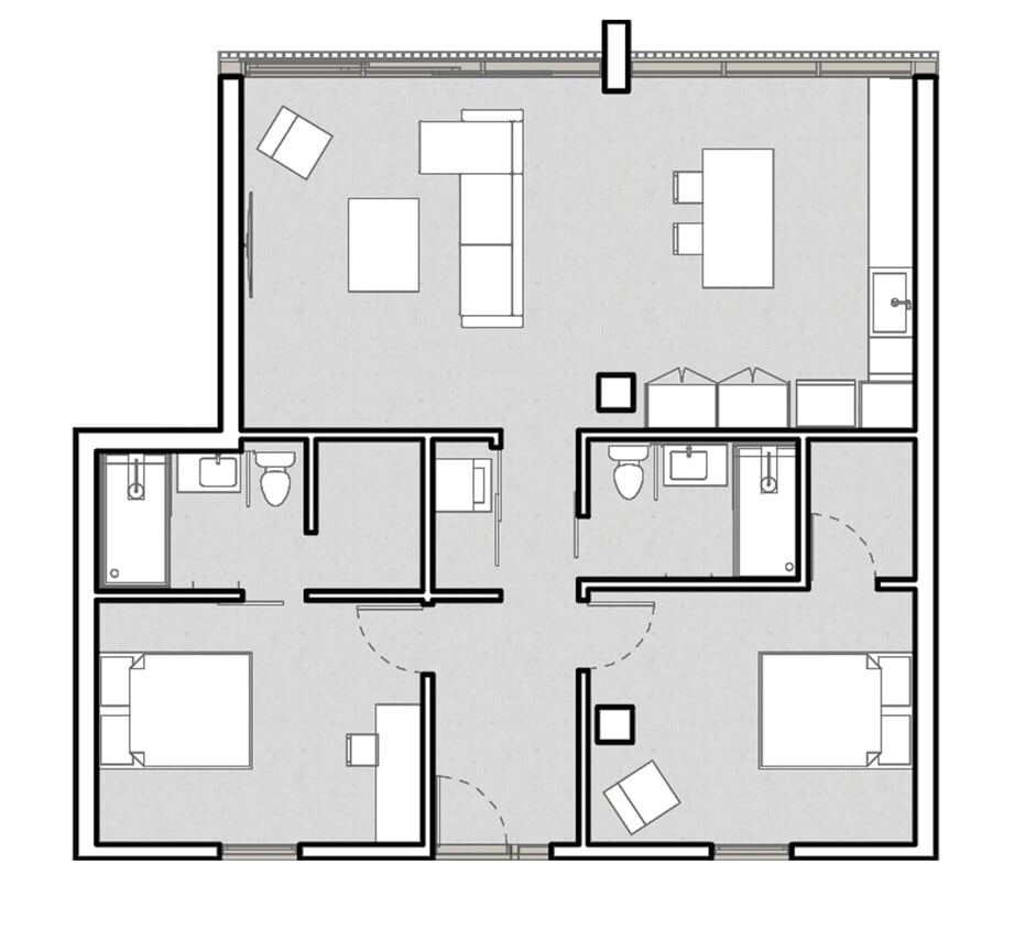 Floor Plan - 2 BR Penthouse Floorplan O