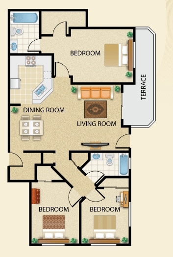 Plan E - Plan E- 3 bed 2 bath