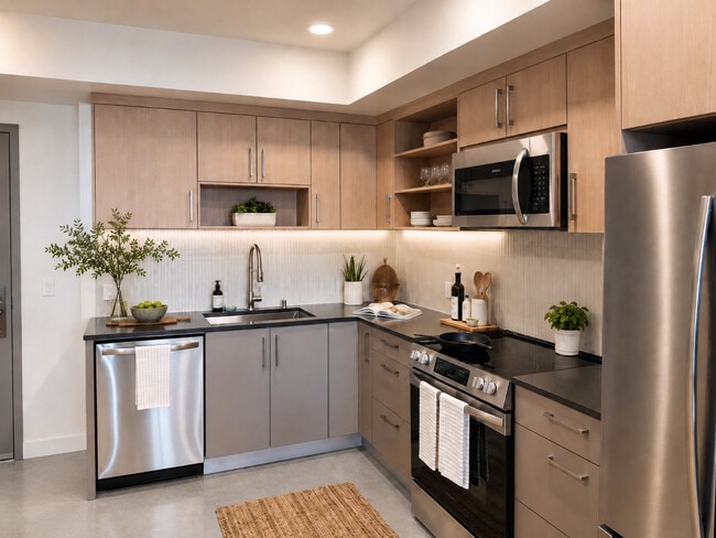 Unit 207 Concrete floors Kitchen - Hive Barrington