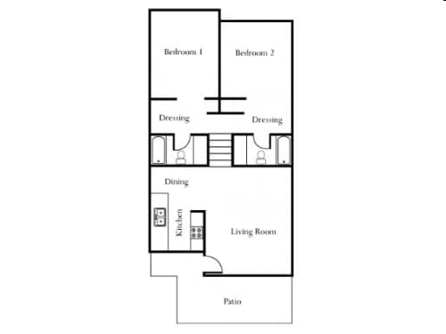 2BR/2BA - Two Bedroom Two Bath