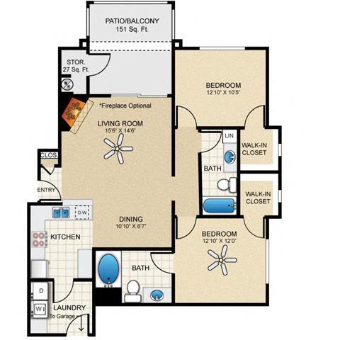 Floor Plan - 2x2 The Tranquility Classic