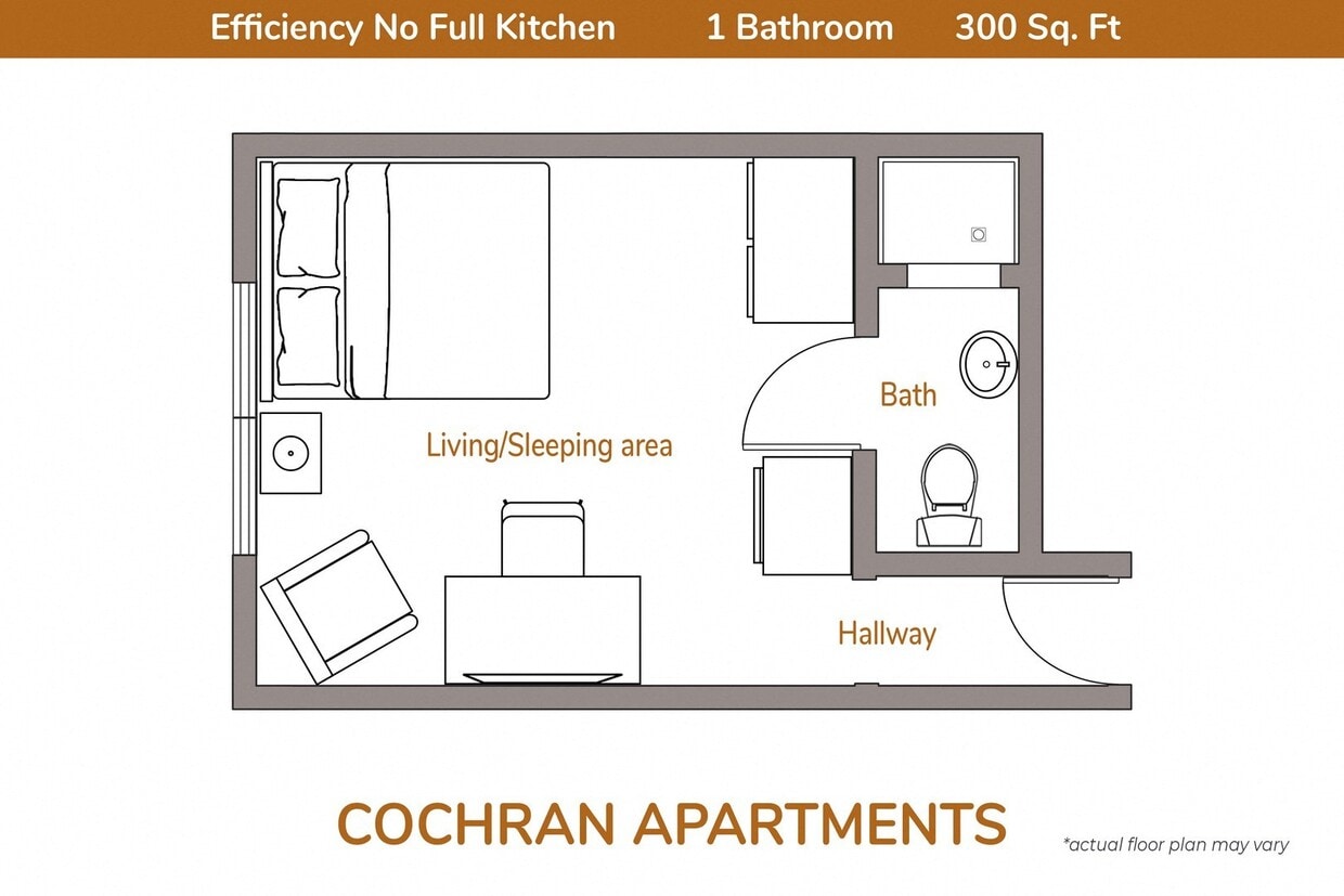 Floor Plan - Efficiency No Full Kitchen
