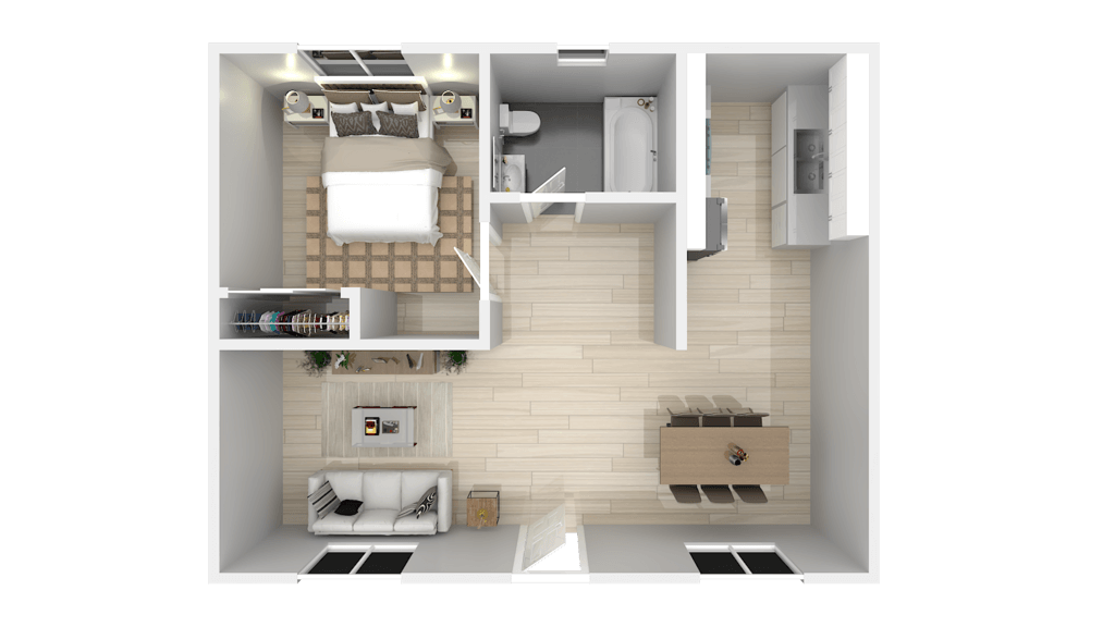 Floor Plan - One Bedroom One Bath