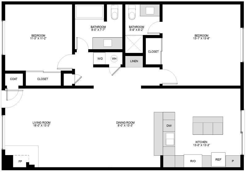 Floor Plan - 2x2A