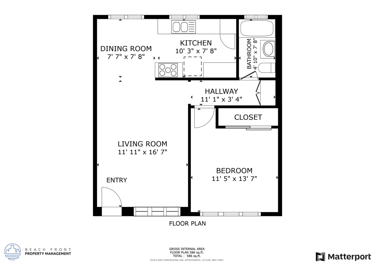 Floor Plan - 1 Bed 1 Bath