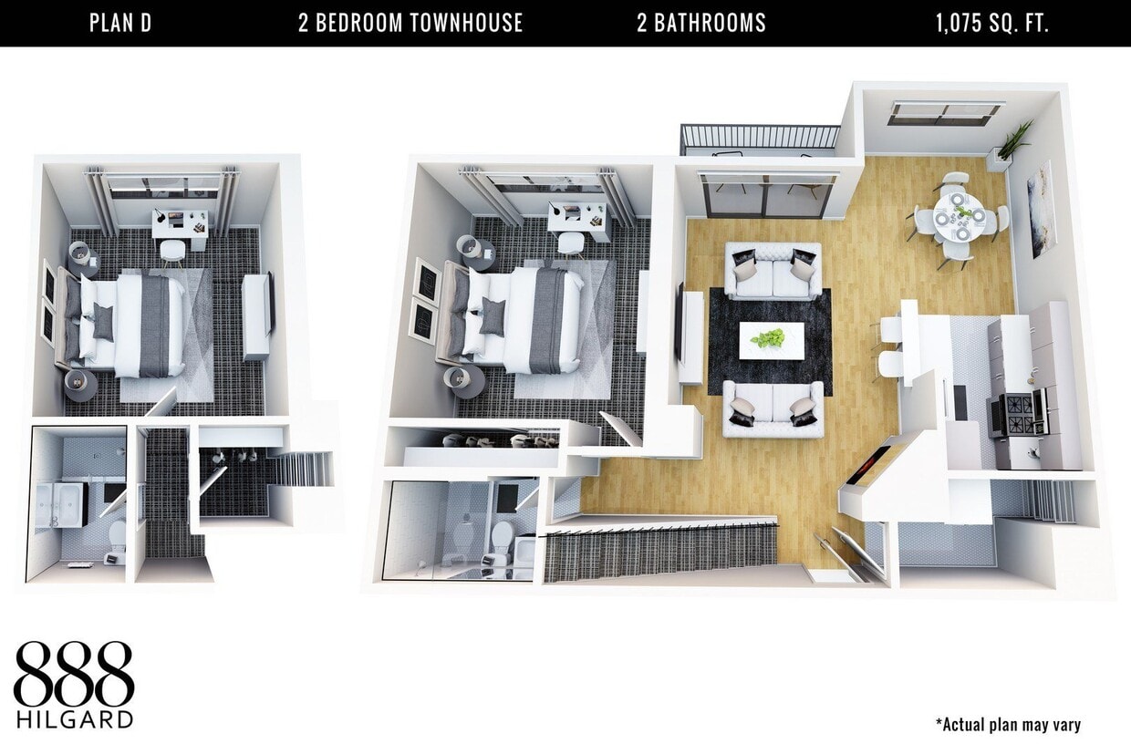 Floor Plan - 2 +2 Townhouse Unfurnished