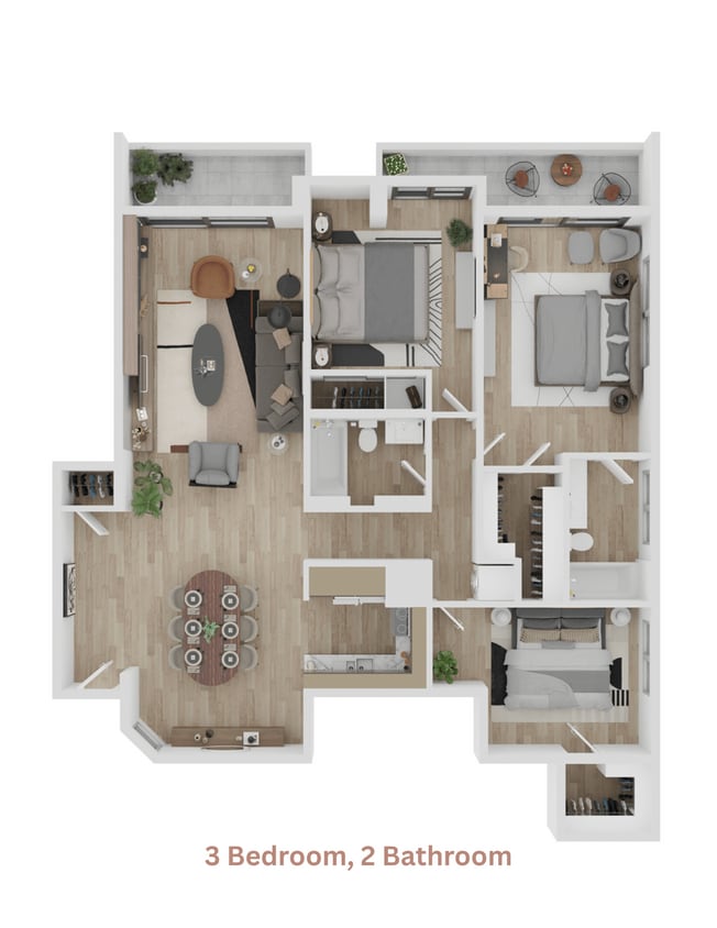 Floor Plan - 3 Bedroom 2 Bathroom