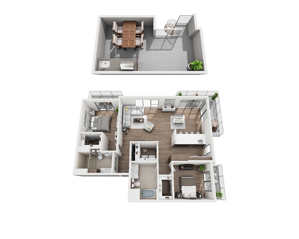 Floor Plan - Two Bedroom B2F Penthouse