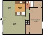 Floor Plan - One Bedroom Downstairs