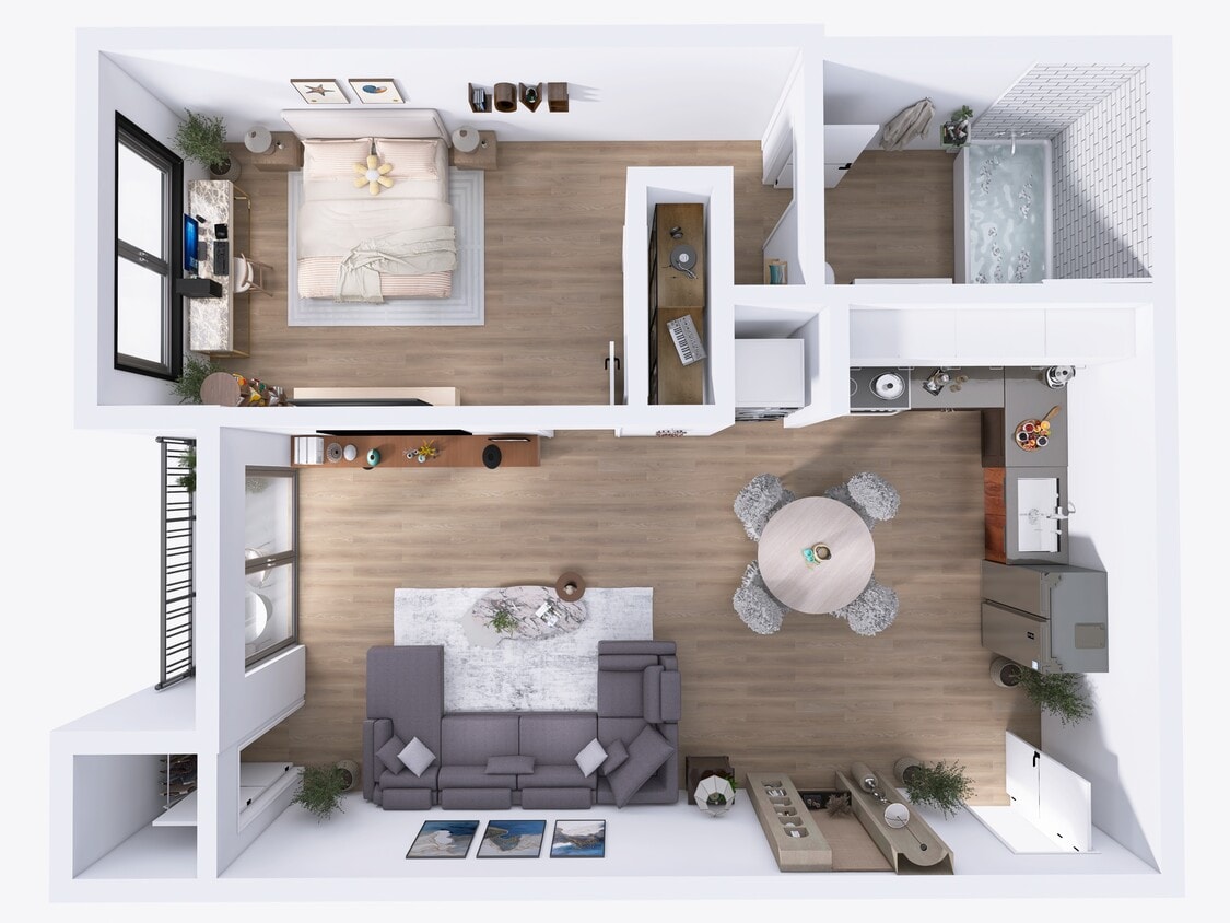 Floor Plan - 1Bed + 1Bath