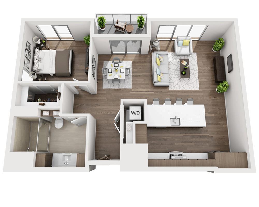 Floor Plan - One Bedroom A1E