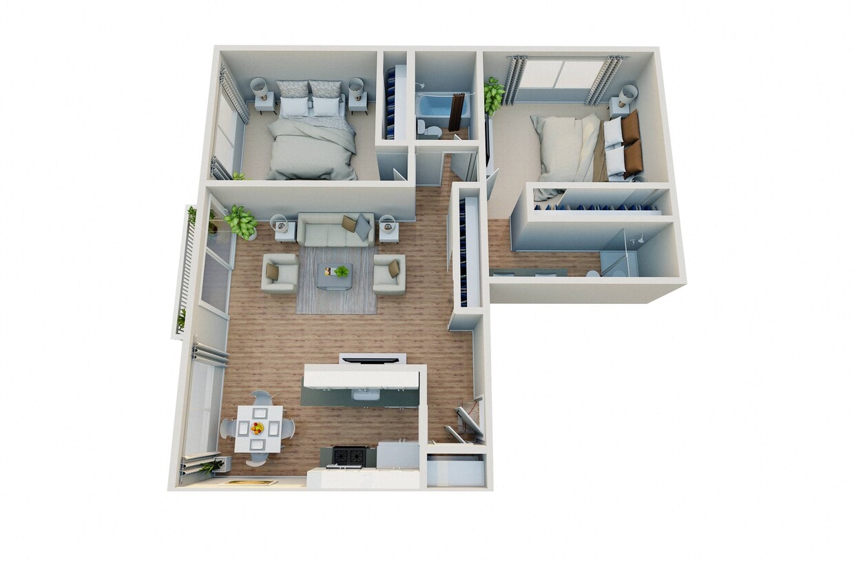 Floor Plan - Two Bedroom, Two Bath