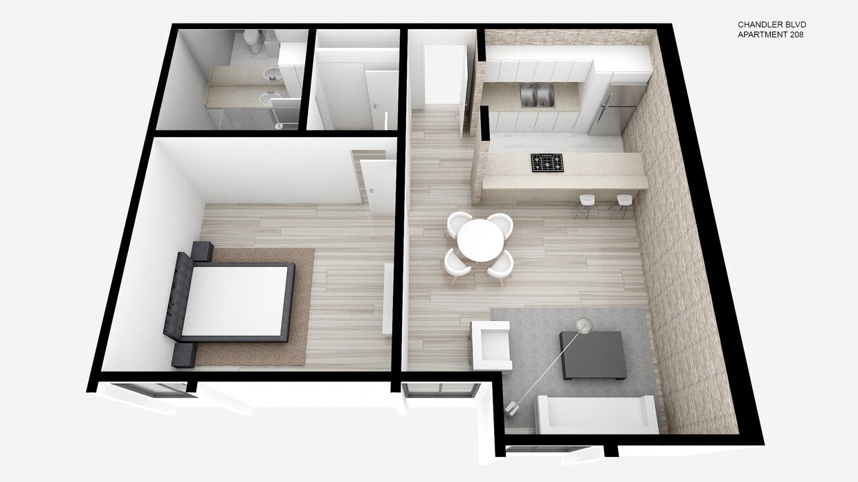Floor Plan - One Bed ~ One Bath