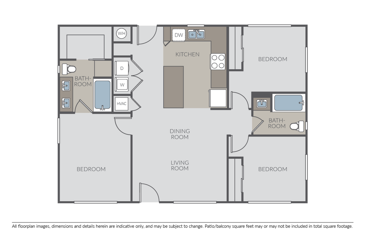3 Bed 2 bath - Plan 3A