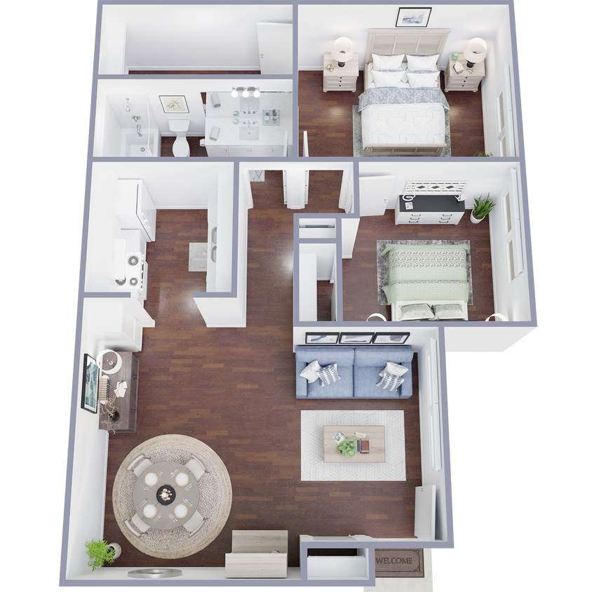 Floor Plan - 2 Bedroom 1 Bath