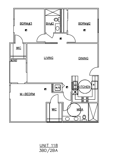 Floor Plan - 3 Bedroom, 2 Bath