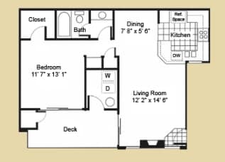 1BR/1BA - 1 Bed 1 Bath A