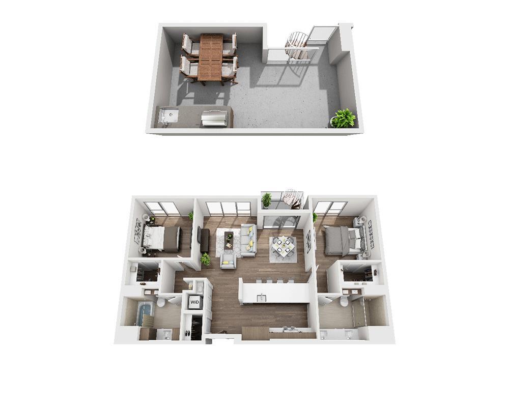 Floor Plan - Two Bedroom B2B Penthouse