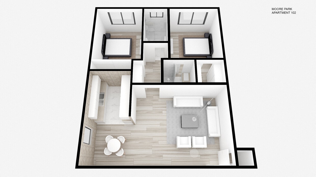 Floor Plan - Two Bed ~ One Bath