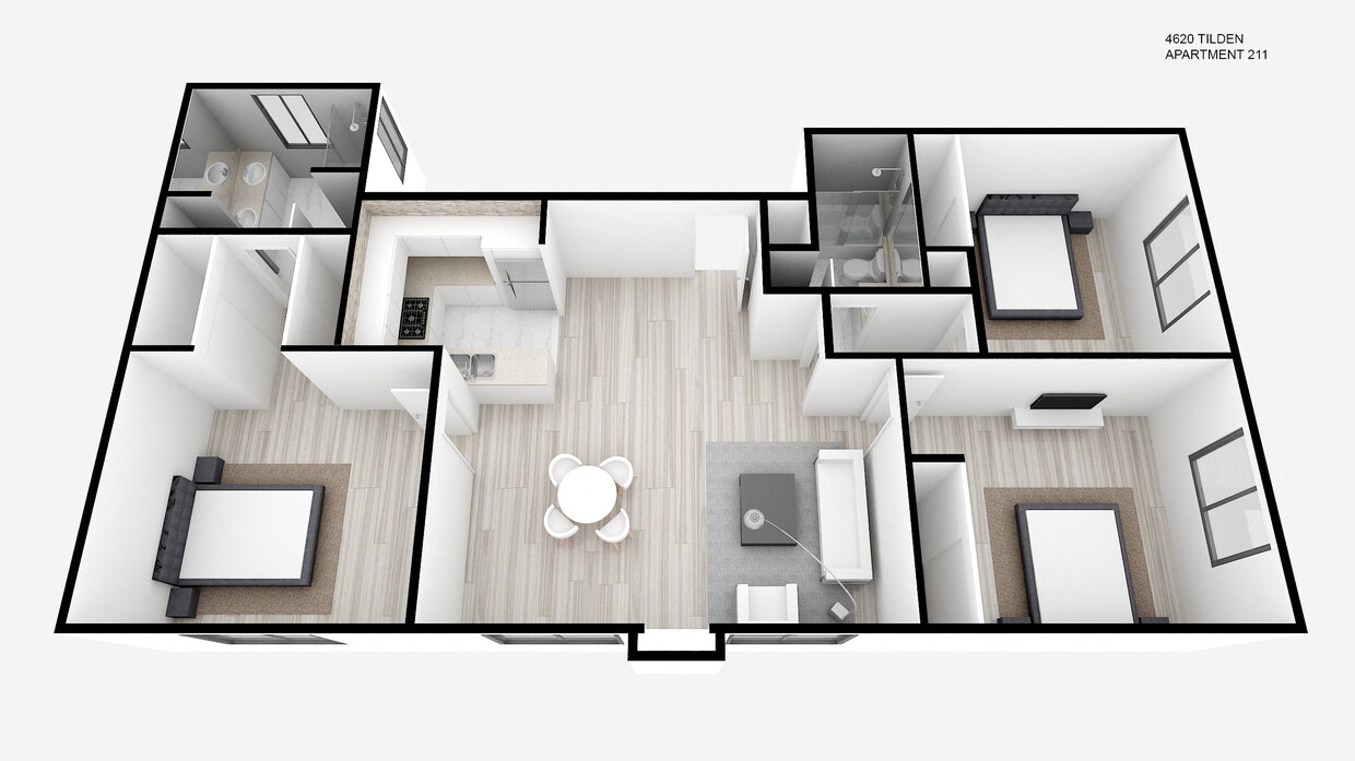 Floor Plan - Three Bed ~ Two Bath
