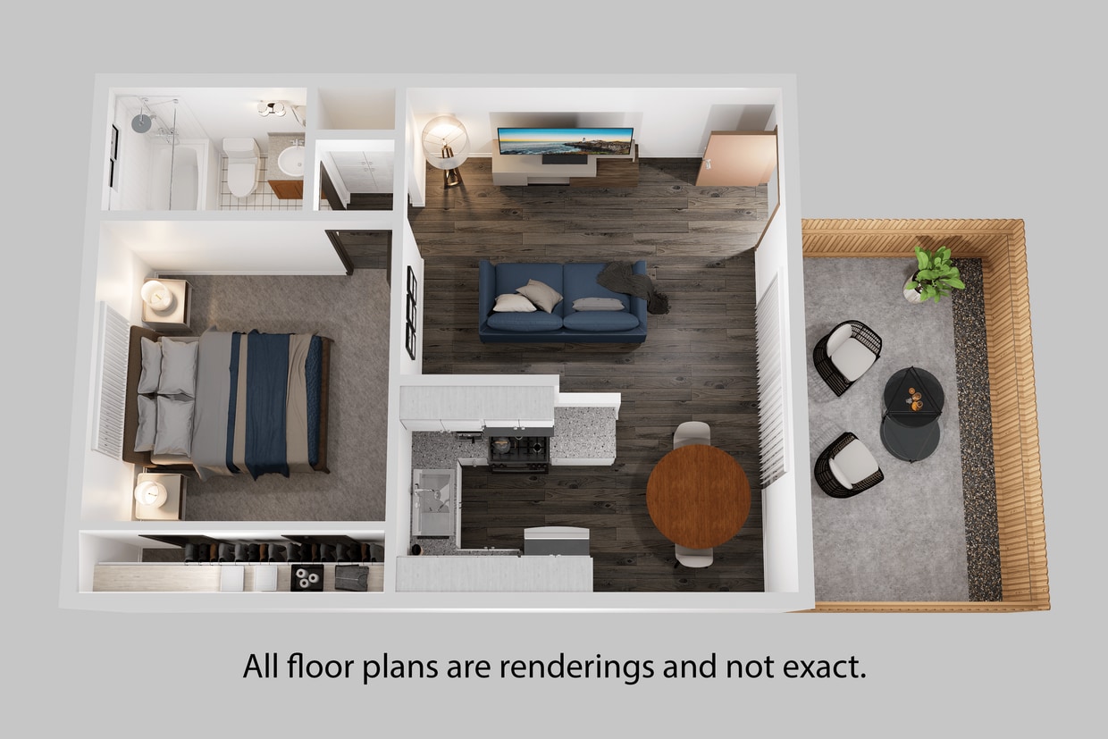 Floor Plan - One Bedroom + One Bath