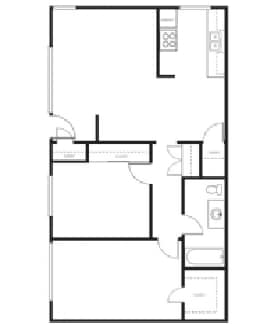 2BR/1BA - 21S