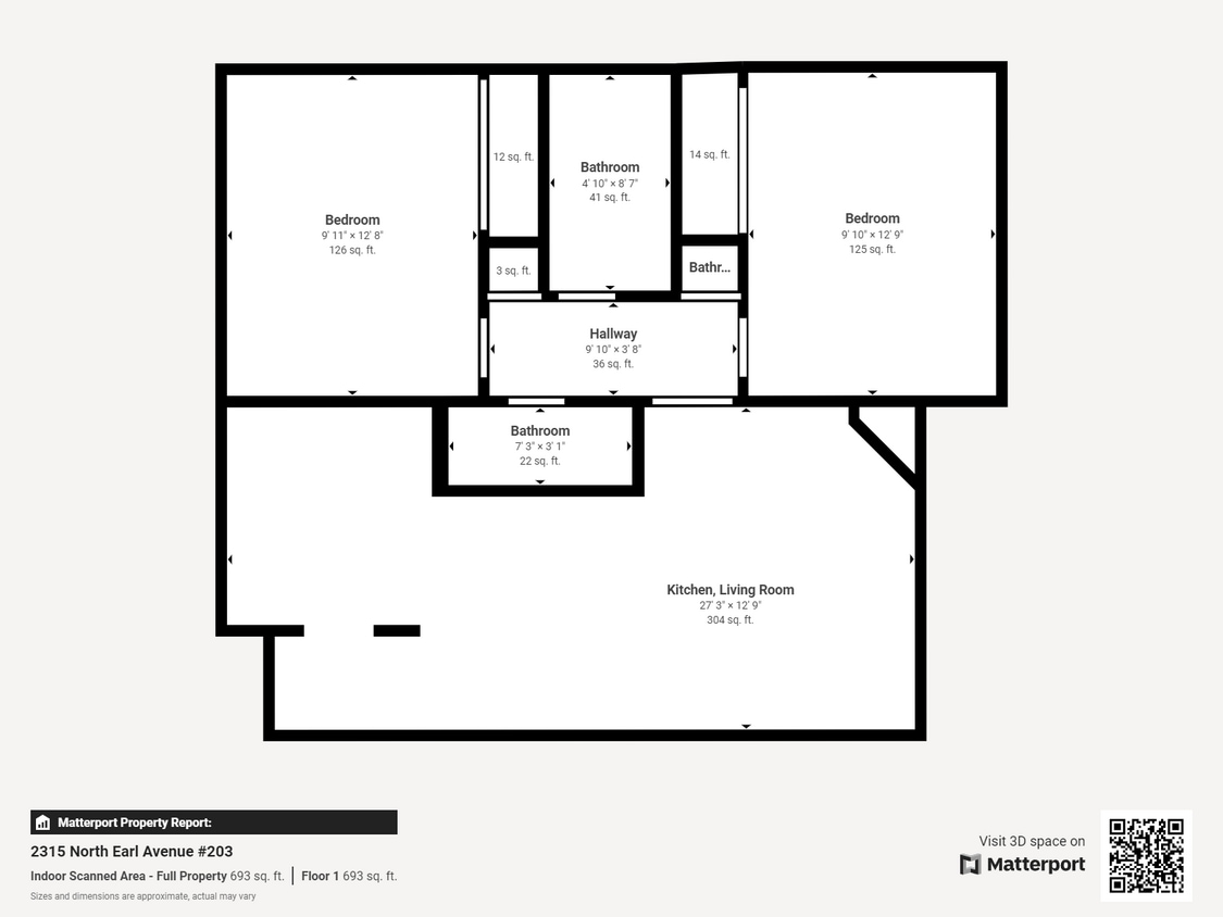 Floor Plan - 2Bed & 1 1/2 Bath 