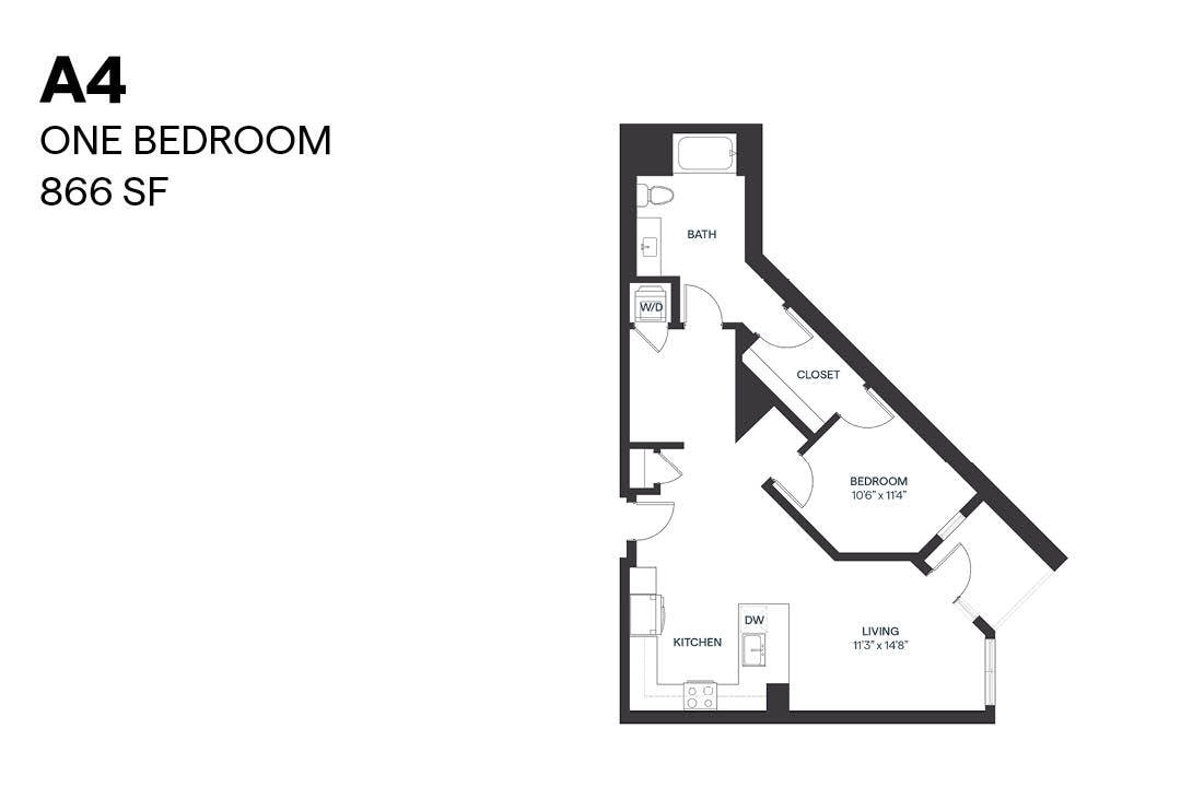 Floor Plan - One Bedroom A4