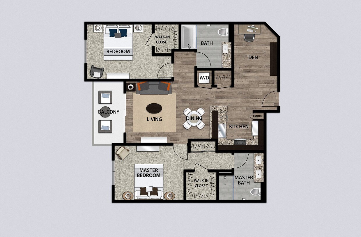 Floor Plan - The Balboa, 2 Bed 2 Bath With Den