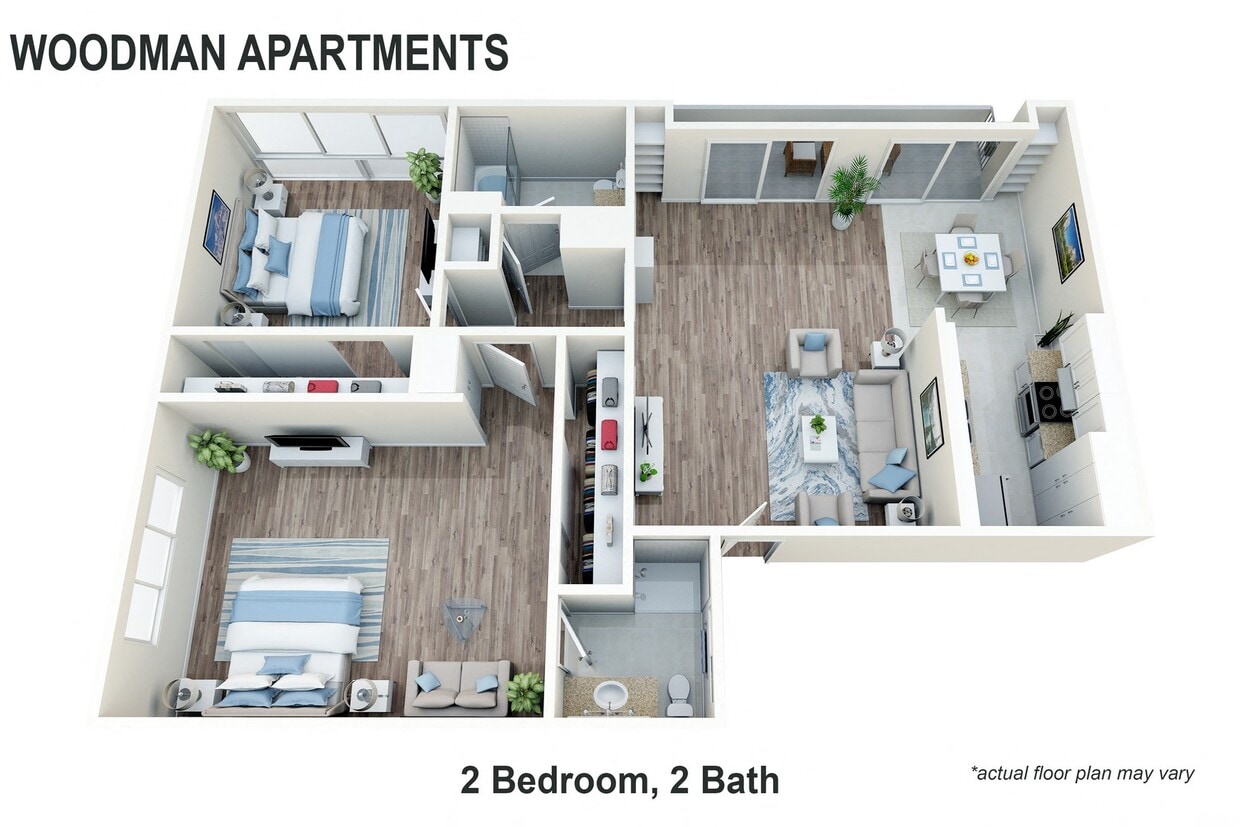 Floor Plan - 2 Bedroom 2 bath